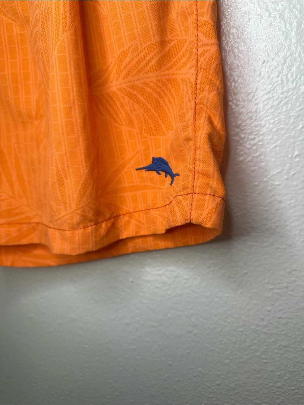 Tommy Bahama Orange Swim Board Shorts with Blue Drawstring